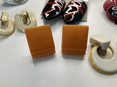 Vintage Large 1980s 1990s Statement Bold Heavy Earrings Clip-on Lot Bakelite