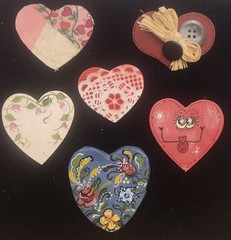 Vintage Heart Brooch Lot Mixed Materials And Styles