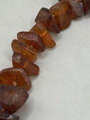 Vintage Baltic Amber Graduated Nugget Necklace Cognac Endless Strand 28 in FLAW