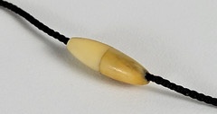 Vtg. Art Deco Carved Hummingbird Flower Pendant Necklace 29 In Cream Celluloid