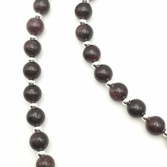 Silver Schark Handmade Sterling Silver & Garnet Toggle Necklace 20″ #98