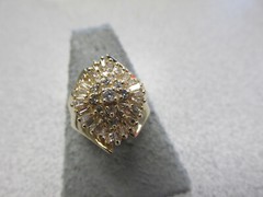 Beautiful Estate Baguette Diamond Ring “missing 1 Diamond” Size 7 MAKE OFFER