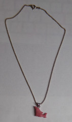 Vintage Pink Dolphin On 15 5/8″ Ball Chain Necklace – Marked .925, KC & Italy