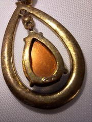 Smoky Stone Pendant & Crystal Goldtone Necklace, Nancy & Rise NR