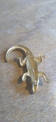 Vintage Alligator Pin Brooch Pendant Gold Toned Crocodile🐊 Retro Floridian