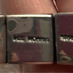Vintage Dee Morris Navajo Sterling Silver Links on Leather Strap Bracelet