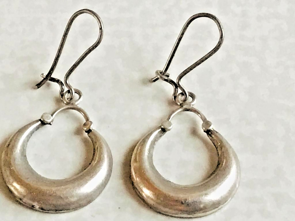 💎 RARE Soviet 875 Silver “Klaachi” Earrings – USSR Star Marked – 4.5cm (1.77″)