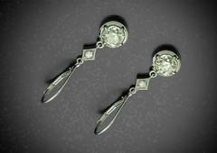 2.85Ct Art Deco Style Lab Created Diamond Anniversary 14k White Gold FN Earring