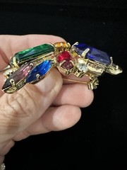 Unbelievable Multi-colored Prong Set Well Made pin brooch