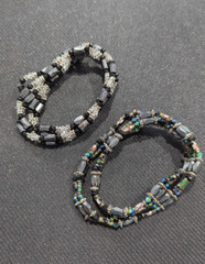 Vintage Magnetic Hematite Beaded Necklace or Bracelet Set of Two