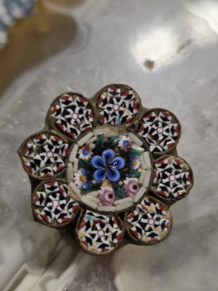 Vintage 1930s Micro Mosaic Brooch