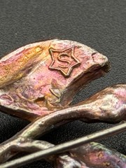 Art Deco 30-40s Era Rainbow Pot Metal Brooch Calla Lily Flower S in Star Mark