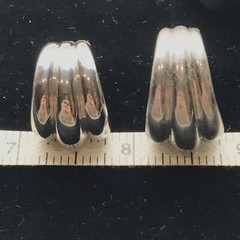Vintage 18K HGE White Gold Plated Wide Band Domed Ring varied sizes