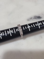 Antique Art Deco Platinum Diamond Wedding Engagement BAND Ring Estate Fine