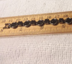 Vintage Jewelry: Black Plastic Stone Bracelet 8″ 03-01-2025