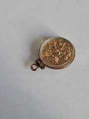 Vintage 20k Natural Gold Placer Nuggets in Gold Filled Display Charm Pendant 2g