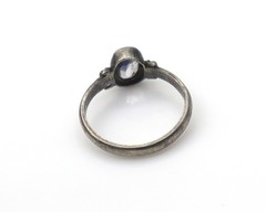 Man Made Blue Gemstone Sterling Silver Ring 3.030 Grams Ring Size 8 US