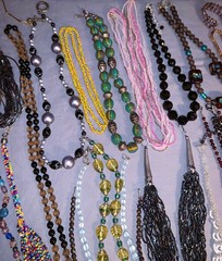 Great Lot 39 Vintage to More Modern Glass Bead Necklaces Many Colors