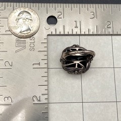 Vintage Art Deco Faceted Black Sterling Silver Marcasite Ring Size 8.25