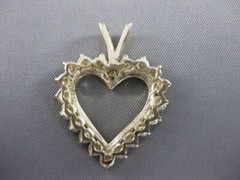 ESTATE 1.51CTW DIAMOND CLASSIC MEDIUM OPEN HEART 14KT YELLOW GOLD PENDANT #17570