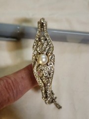 Vintage 1950’s-1960’s signed ART silvertone hinestone bracelet