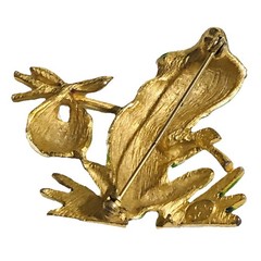 Vintage Signed LG LIND GAL Frog Hobo Enamel Novelty Figural Brooch Pin