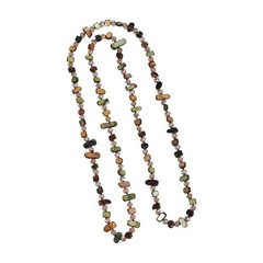 Bohemian Vintage Natural Stone Necklace Handmade Crystal Beads Double Layer