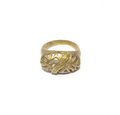 VINTAGE ANCIENT RING WITH ROMAN TOUCH NEAR EASTERN GILDING EXTREMELY INCREDIBLY
