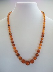 Art Deco Baltic Amber Necklace – Graduated Beads with Inclusions – Circa 1925