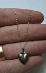 Vintage 18in Sterling Heart Necklace 925 Silver Tested