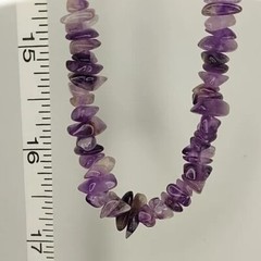 VINTAGE 7MM GENUINE AMETHYST POLISHED NUGGET NATURAL GEMSTONE NECKLACE 17′ 62g