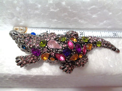GORGEOUS RHINESTONE LARGE BROOCH LOT of 6 pcs. Alligator Butterfly Etc. VGC