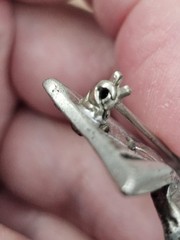 Vintage 1930s Art Deco Pot Metal Rhinestone Bow Brooch Pin Unsigned Beauty⁹