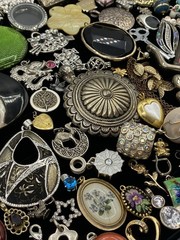 Vintage-Now Jewelry Lot Of 120 Pendants & Charms For Necklaces Enamel Rhinestone