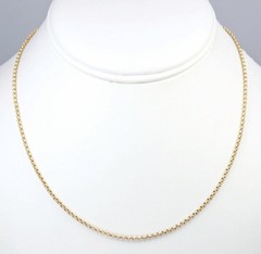 Glowing Vintage 16.5” Solid 9K Yellow Gold 2mm Belcher Chain Necklace 1990