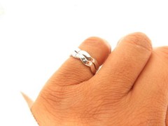 Vintage 2.5mm Wave Stackable White Gold Plated Esposito Ring 14K GE ESPO*A795