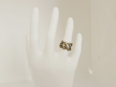VTG Brutalist Modernist Brass Abstract Drippy Free Form Wide Band Ring 6 1/2