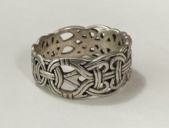 Vintage Peter Stone PSCL Sterling Silver Viking Borre Knot Wind Band Ring Sz12.5