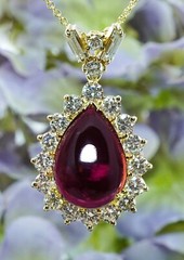 Huge Vintage Rubellite Tourmaline Diamond Pendant 14K 18K Gold Appraisal