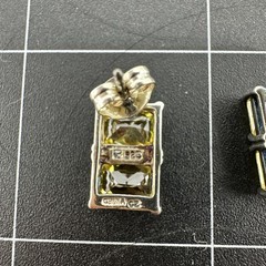 Vintage Ross Simons Silver 925 Canary Yellow Baguette Cut CZ Earrings .5″ long