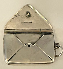 Vintage Sterling Silver Envelope Locket Pendant 1 1/4″ x 7/8″ Chatelaine 6g🌺🌺