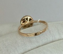 Vintage Original Rose & White Gold Ring with Cubic Zirconia 585 14K Lviv 1990