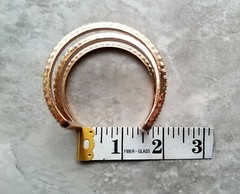 FAB! WIDE RHINESTONE BANGLE CUFF STATEMENT BRACELET CLEAR STONES ROSE GOLD BASE