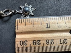 5.75g Vintage Sterling Silver 925 Sunburst Beaded Pendant Necklace 16 in M