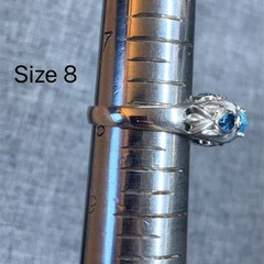 Marquise Sky Blue Topaz, London Blue and White Topaz Sterling Silver Ring-Size 8