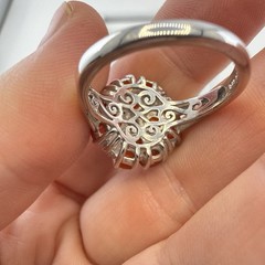 Chuck Clemency Ring Orange Gemstone Sterling Silver STS 8.25 Cluster QVC 925