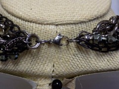 GUN METAL GREY NECKLACE~CHUNKY~GOTH/PUNK DESIGN~17″