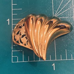 Vintage Gold Tone Art Deco Design Clip On Earrings Scroll/Fluted Beauty
