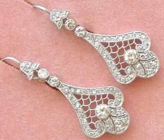 Art Deco Style Lab-Created Diamond Dangle/Drop Geometric Late Earring 925 Silver