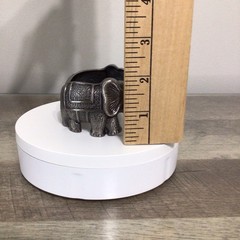 Silver-Toned Elephant Hinged Cuff Bracelet Chunky